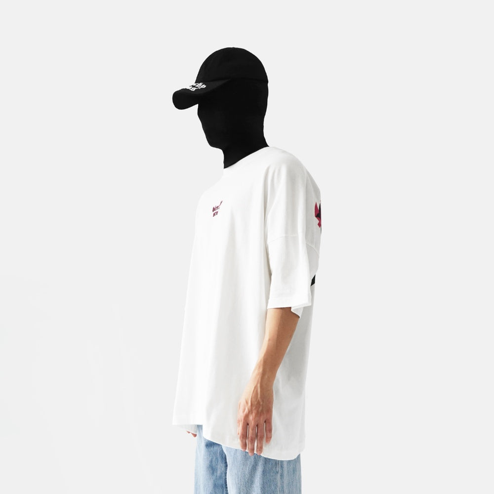 Hierarchy Studios - Layered Wide Logo Oversized T-Shirt White