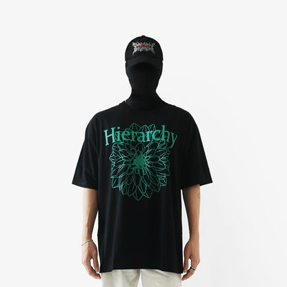 Hierarchy Studios - Flowers Dahlia Oversized T-Shirt Black