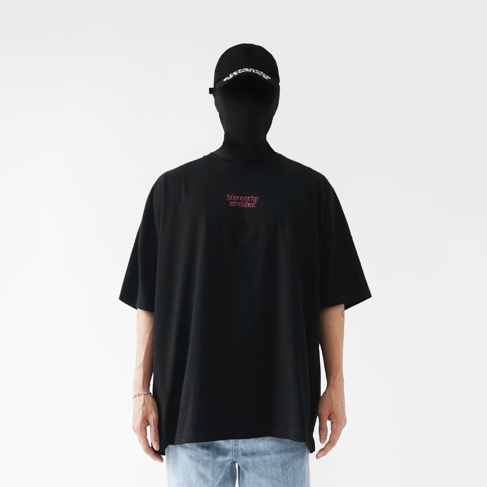 Hierarchy Studios - Layered Wide Logo Oversized T-Shirt Black