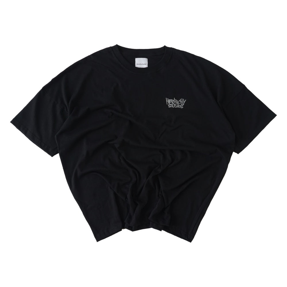 Hierarchy Studios - Graffiti Wide Logo Oversized T-Shirt Black