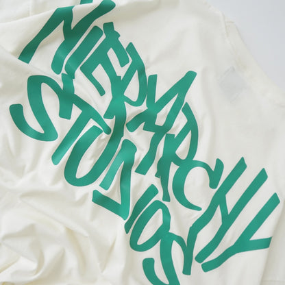 Hierarchy Studios - Graffiti Wide Logo Oversized T-Shirt White