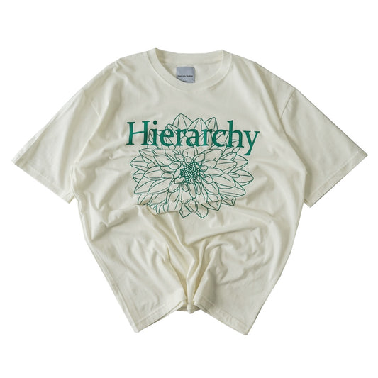 Hierarchy Studios - Flowers Dahlia Oversized T-Shirt White