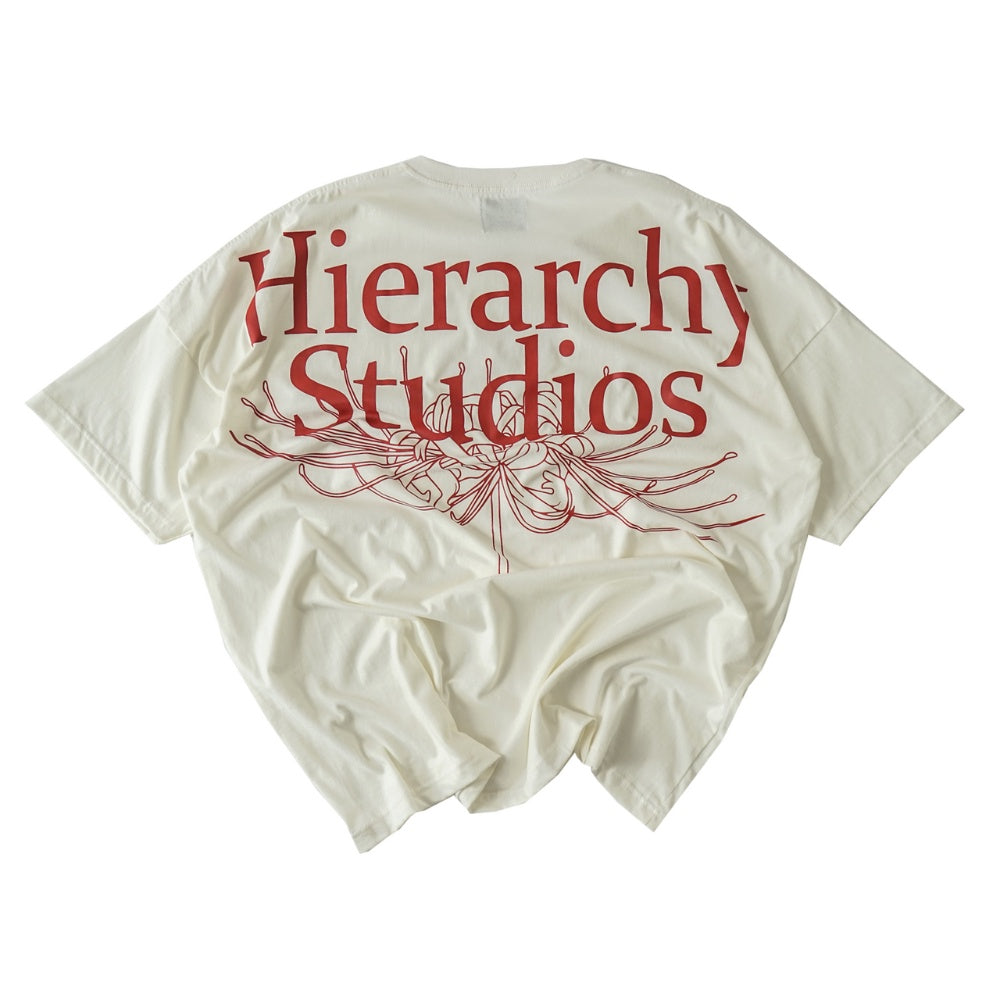 Hierarchy Studios - Flowers Wide Spider Lily Oversized T-shirt White