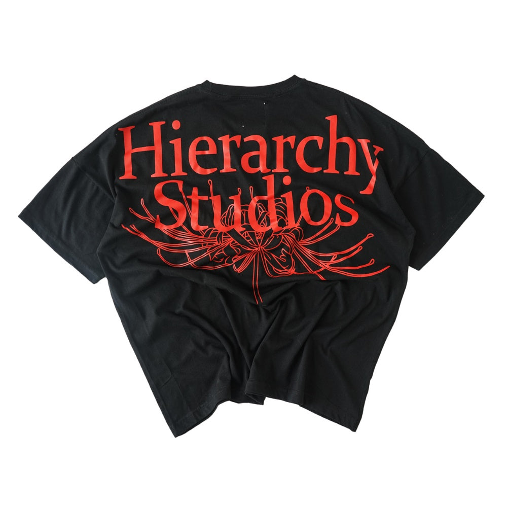 Hierarchy Studios - Flowers Wide Spider Lily Oversized T-shirt Black