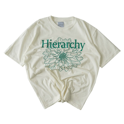 Hierarchy Studios - Flowers Dahlia Oversized T-Shirt White