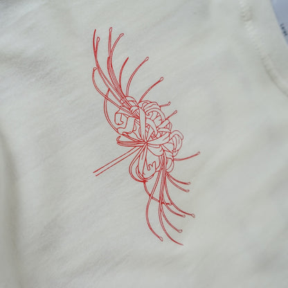 Hierarchy Studios - Flowers Wide Spider Lily Oversized T-shirt White