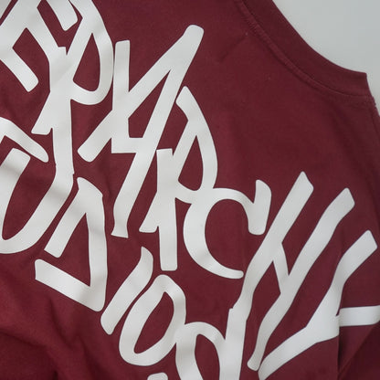 Hierarchy Studios - Graffiti Wide Logo Oversized T-Shirt Maroon