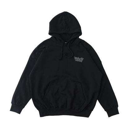 Hierarchy Studios - Black Graffiti Wide Logo Oversized Hoodie