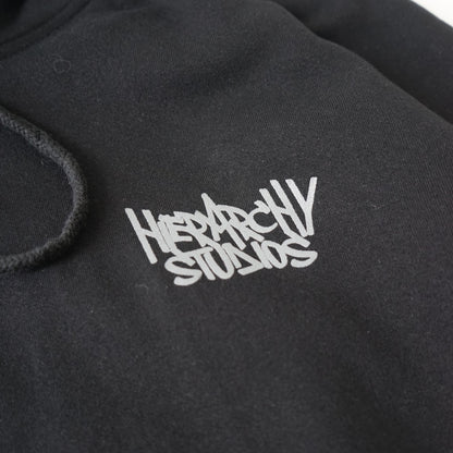 Hierarchy Studios - Black Graffiti Wide Logo Oversized Hoodie