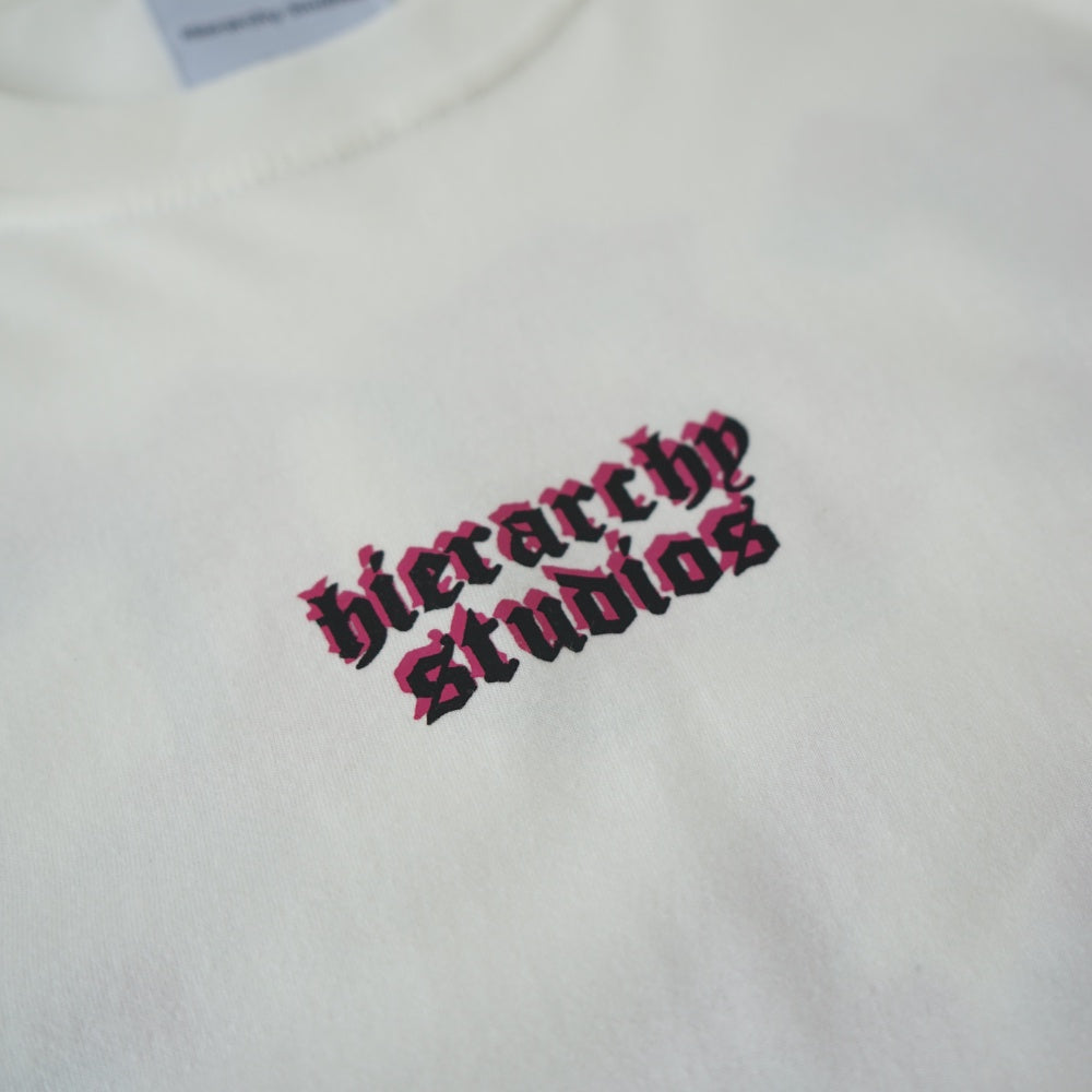 Hierarchy Studios - Layered Wide Logo Oversized T-Shirt White