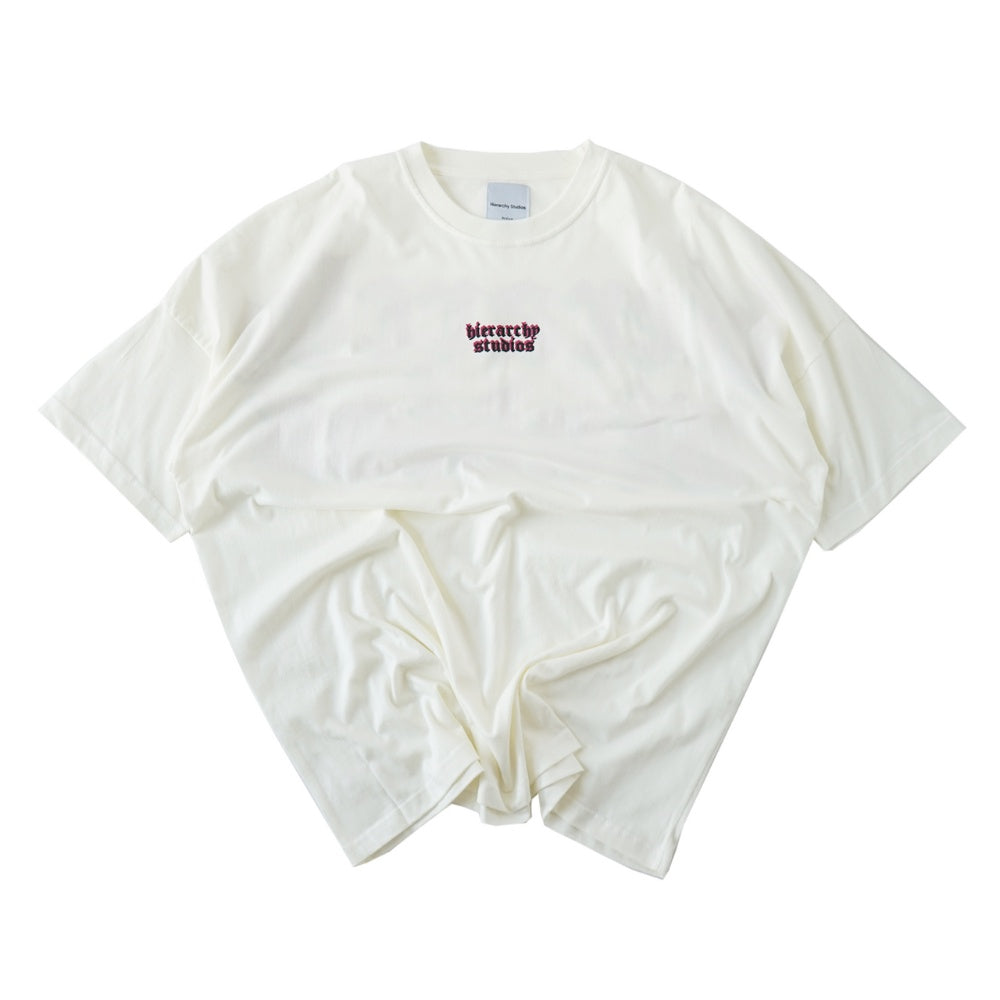 Hierarchy Studios - Layered Wide Logo Oversized T-Shirt White