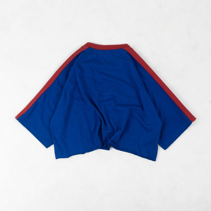 HIERARCHY STUDIOS New Error - Blue Colorblock Cropped T-Shirt