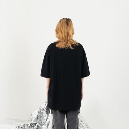 HIERARCHY STUDIOS New Error - Black Y2K Logo Oversized T-Shirt