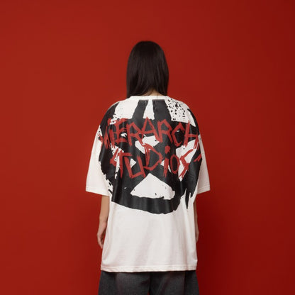 HIERARCHY STUDIOS Spellbound - White Star Spell Wide Oversized T-Shirt