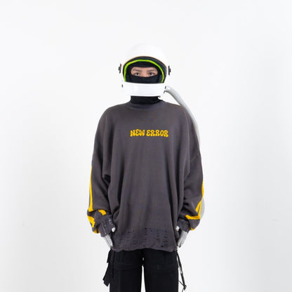 HIERARCHY STUDIOS New Error - Grey Fluid Wide Oversized Knit Sweater