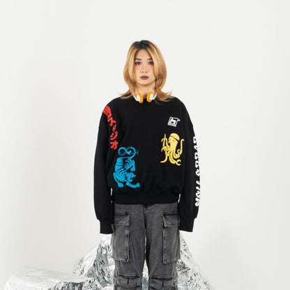 HIERARCHY STUDIOS New Error - Black Sovereign Oversized Sweatshirt